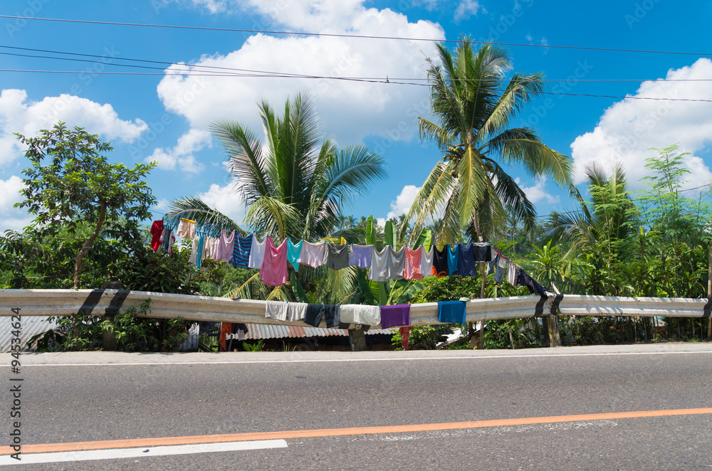 Naklejka premium drying laundry outside