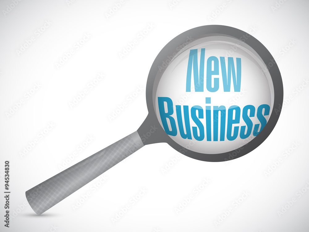 new business magnify glass sign concept new business magnify glass sign concept
