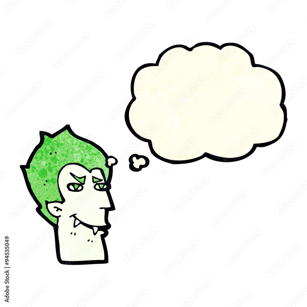 cartoon vampire face with thought bubble cartoon vampire face with thought bubble