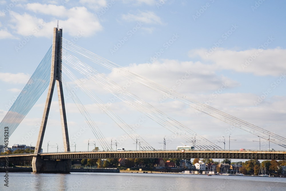 Obraz premium road bridge over the river
