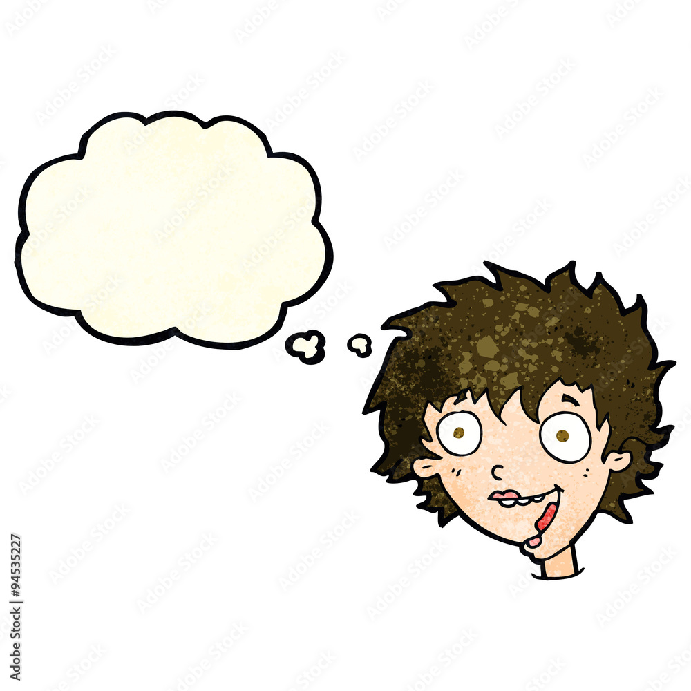 cartoon crazy excited woman with thought bubble cartoon crazy excited woman with thought bubble