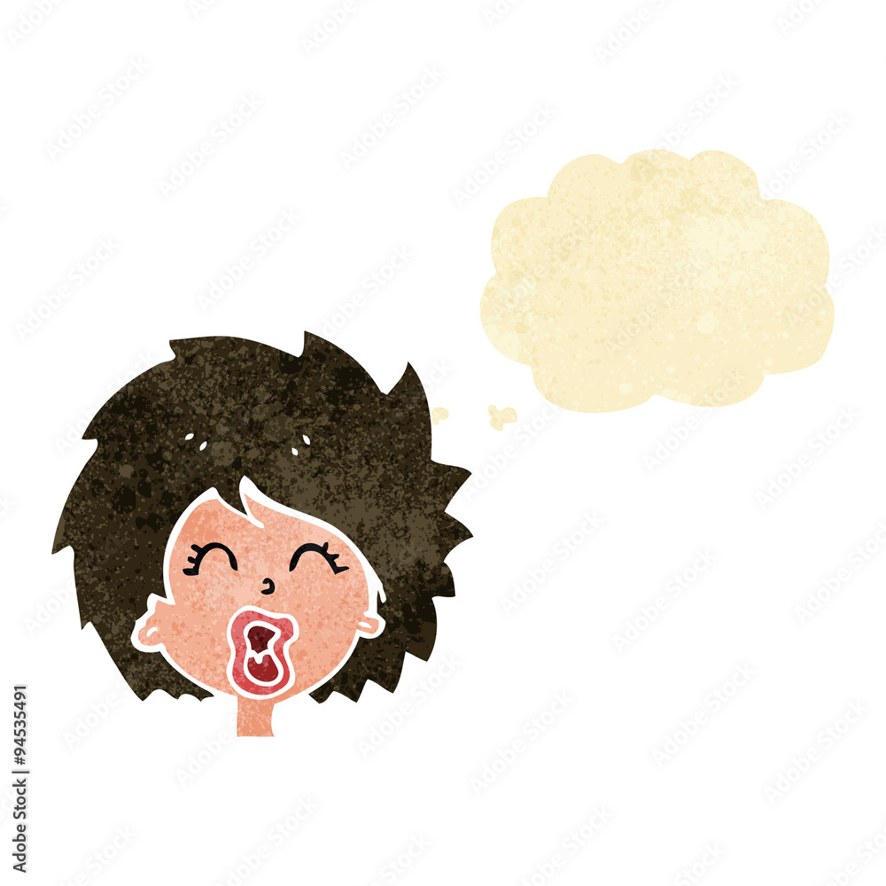 cartoon woman screaming with thought bubble cartoon woman screaming with thought bubble