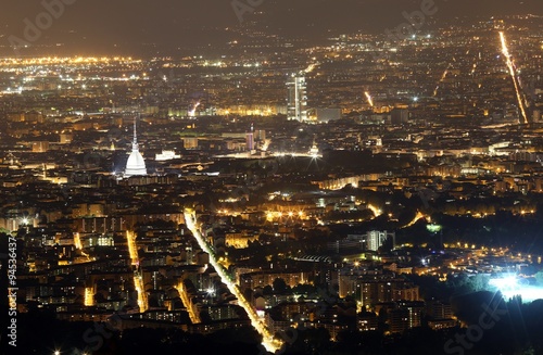 night view of the populous European metropolis with many city li © ChiccoDodiFC