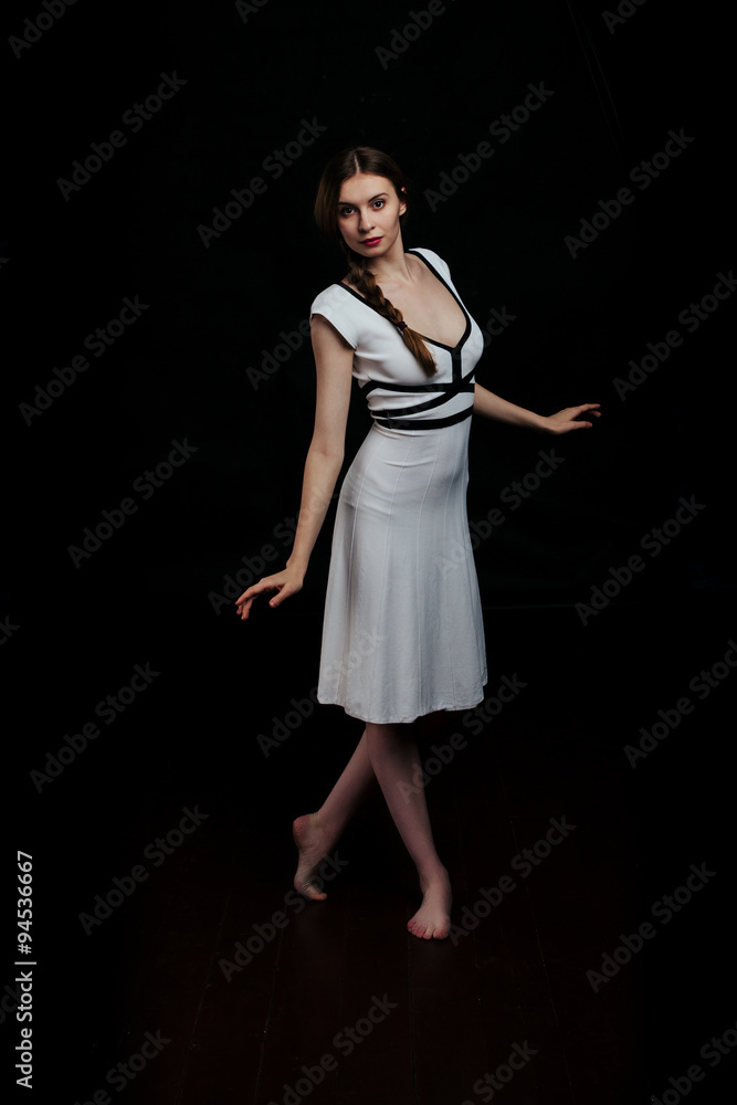 beautiful young women dancing in studio beautiful young women dancing in studio
