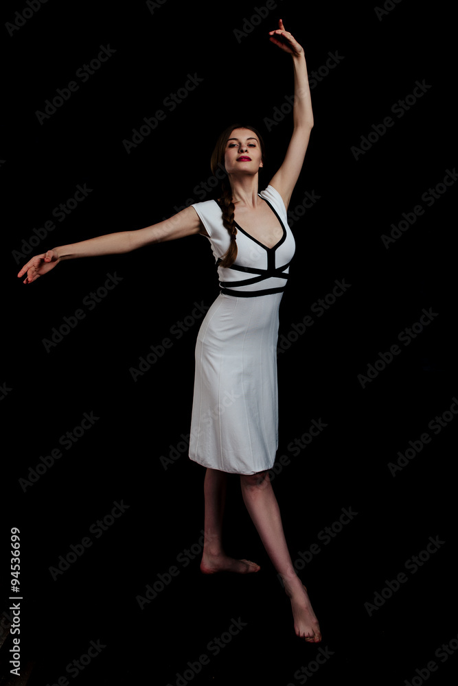 beautiful young women dancing in studio beautiful young women dancing in studio