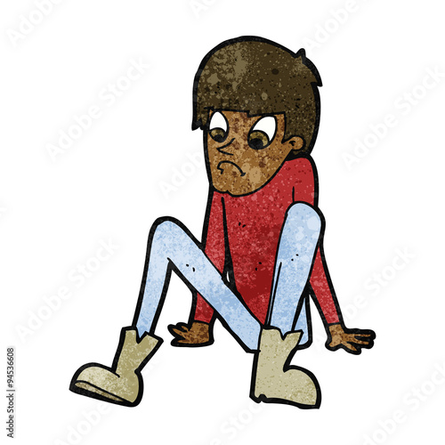 cartoon boy sitting on floor