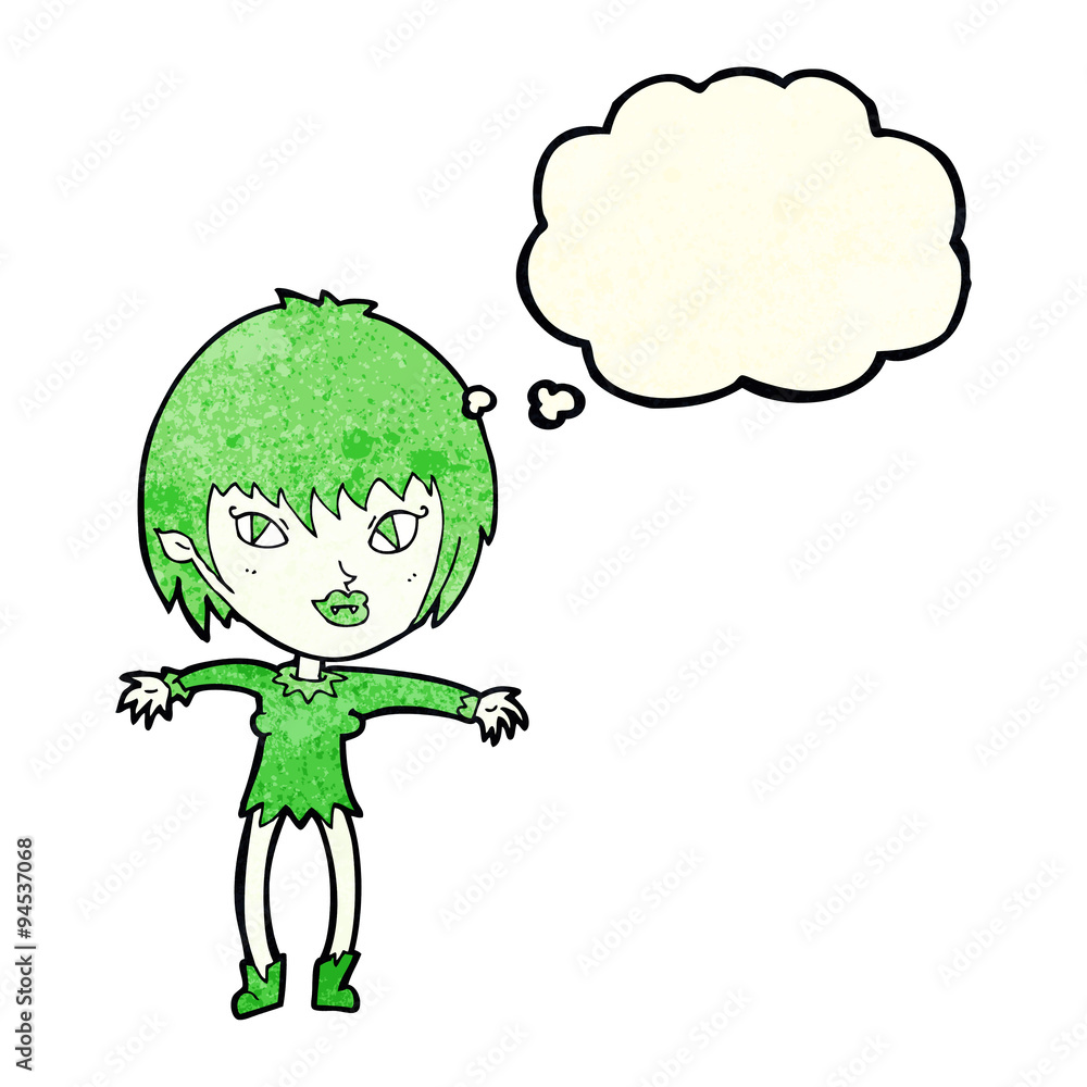 cartoon vampire girl with thought bubble cartoon vampire girl with thought bubble