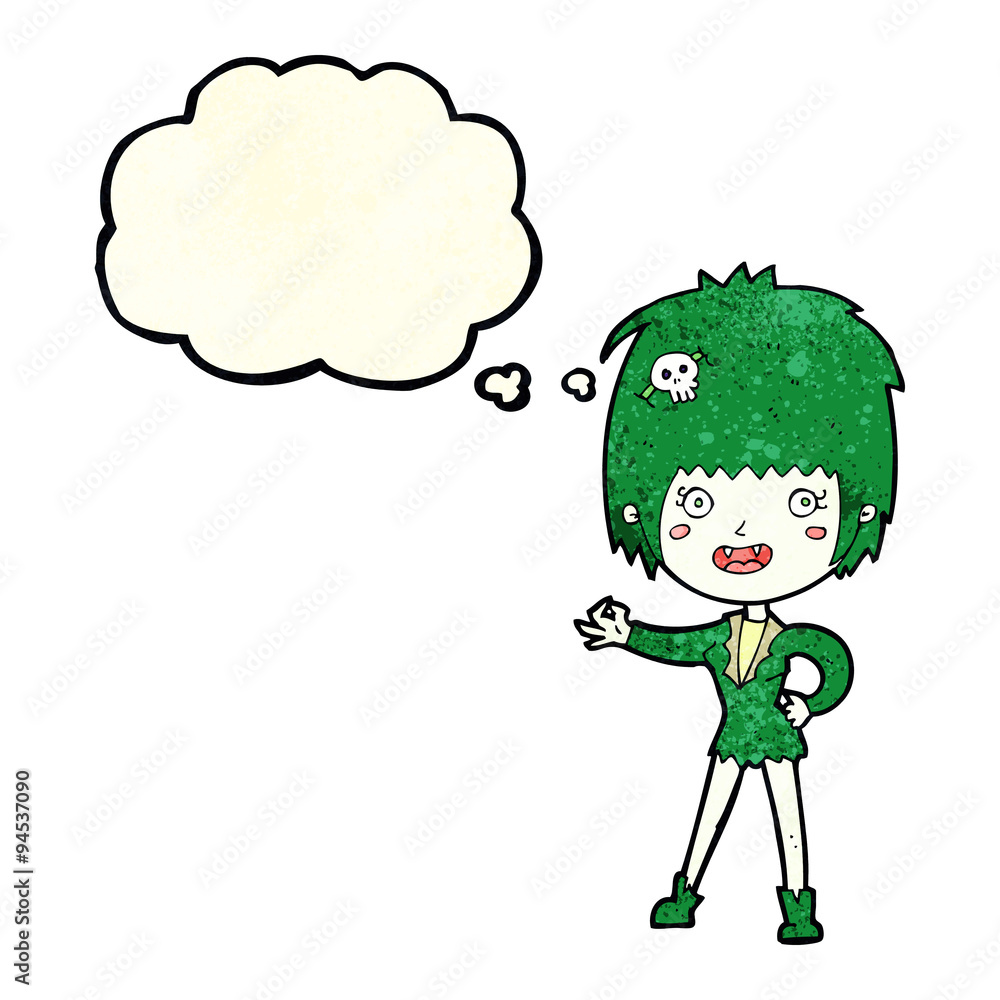 cartoon vampire girl with thought bubble cartoon vampire girl with thought bubble