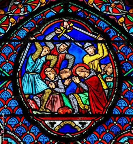 Obraz na plátně Stained glass window in Tours