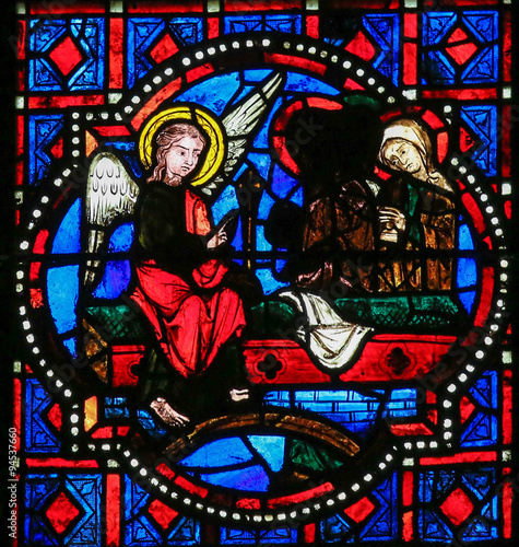 Annunciation - Stained Glass in Tours Cathedral