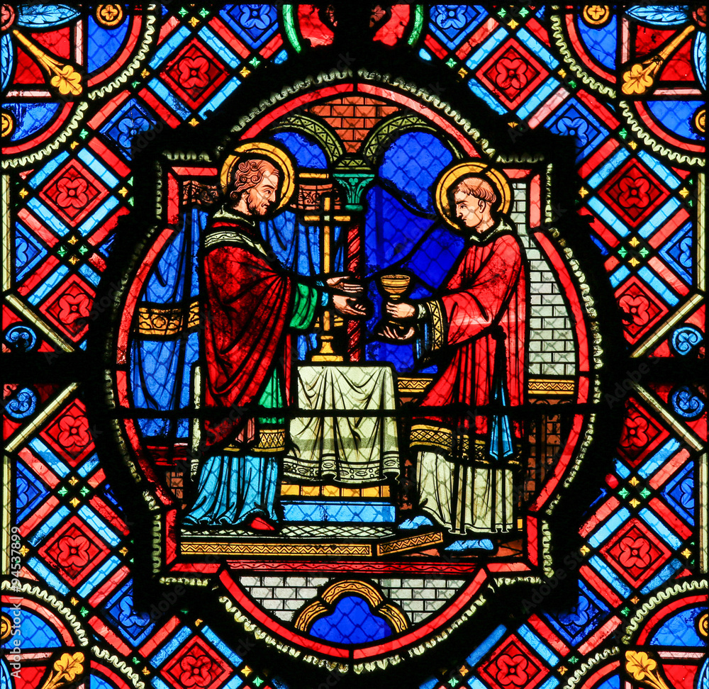 Stained Glass  in Tours Cathedral - Eucharist