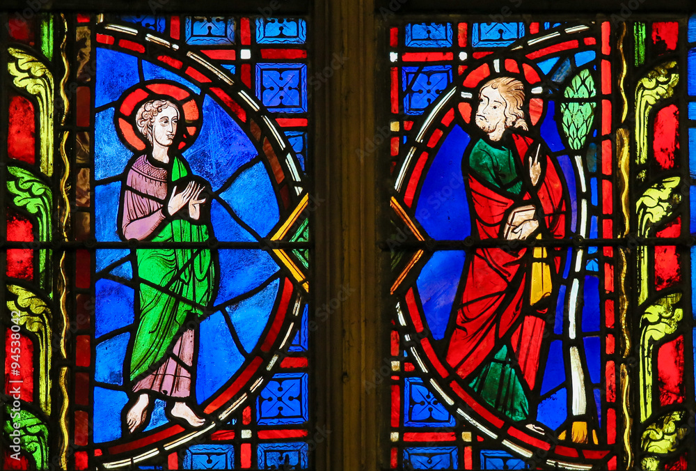 Stained Glass  in Tours Cathedral - Jesus
