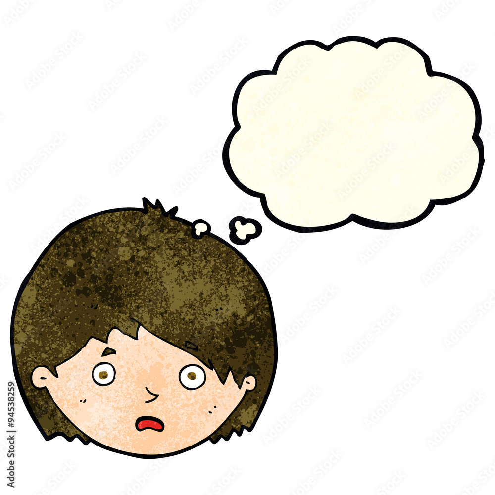 cartoon unhappy boy with thought bubble cartoon unhappy boy with thought bubble