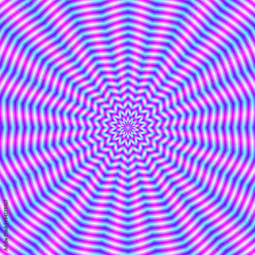 Hypnotic Star Ripples in Pink and Blue