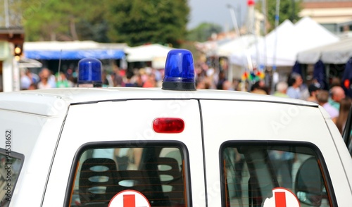 Fotografie Siren of ambulances during the sporting event