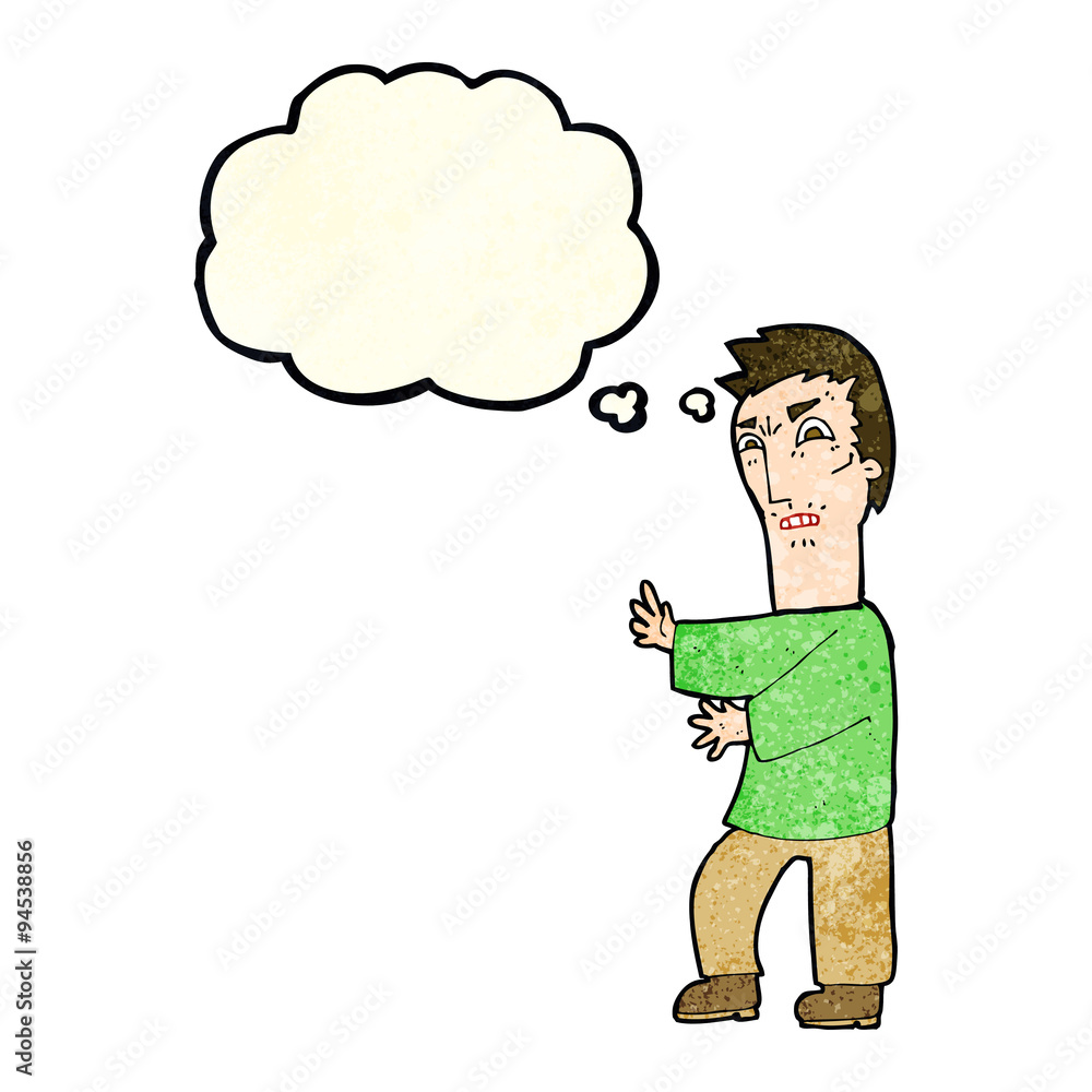 Fototapeta premium cartoon angry man with thought bubble