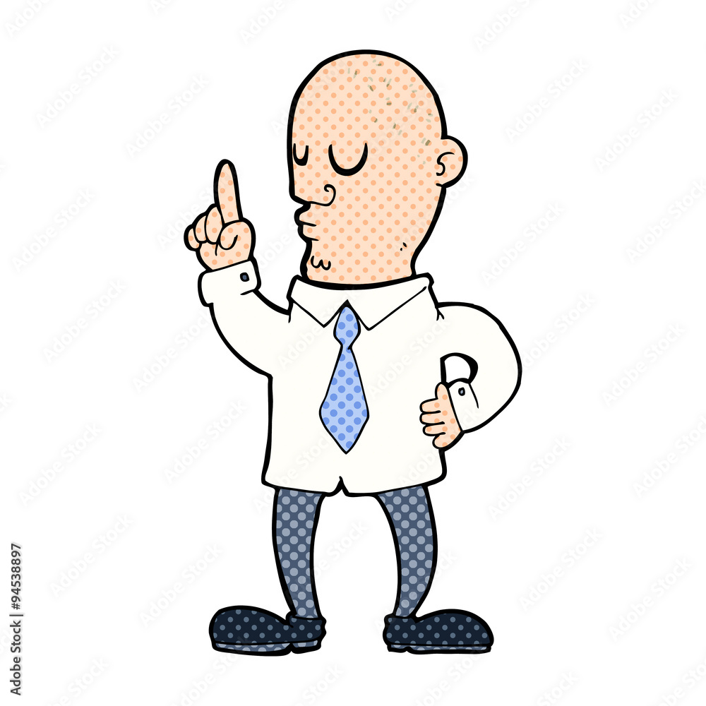 cartoon bald man with idea cartoon bald man with idea