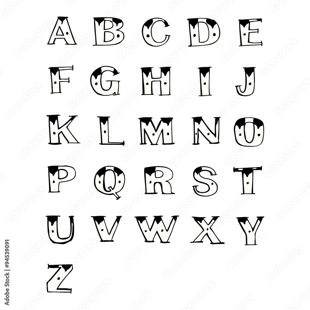 cartoon old tattoo letters cartoon old tattoo letters