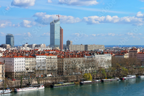 Obraz na płótnie Lyon, Rhône et Part-Dieu w salonie