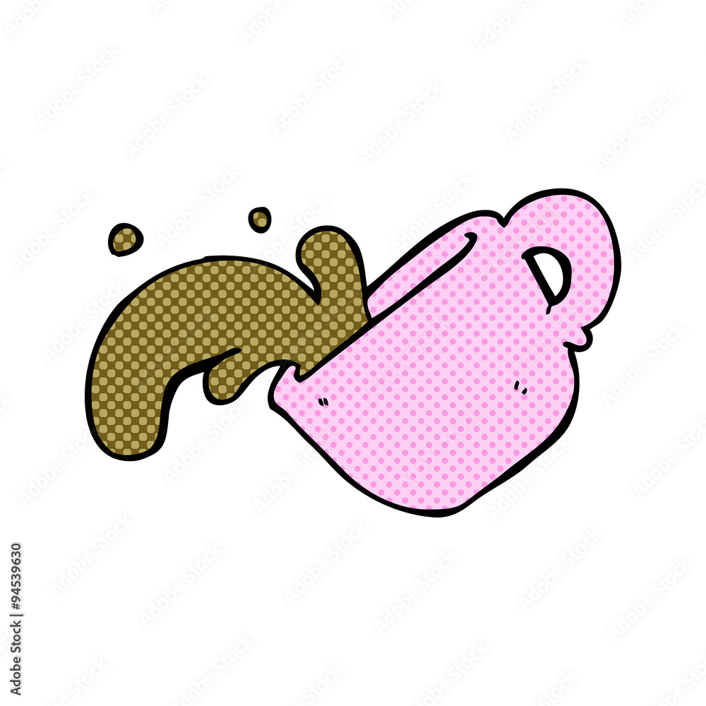 Obraz premium cartoon spilled coffee