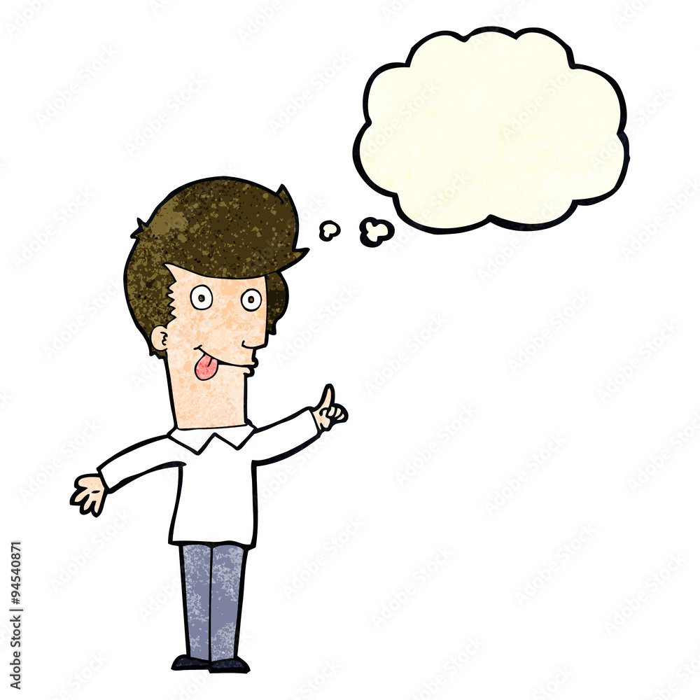 cartoon funny man with idea with thought bubble cartoon funny man with idea with thought bubble