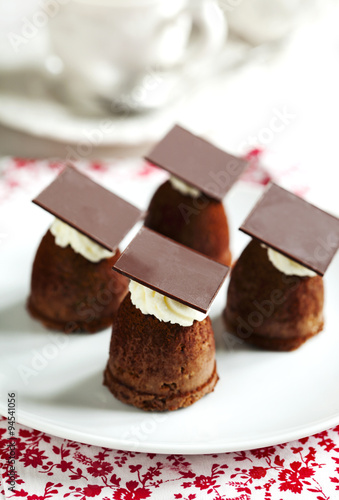 Small chocolate cake. Sweet Cake  Potato 
