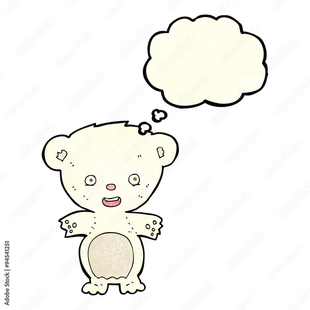 cartoon polar bear with thought bubble cartoon polar bear with thought bubble