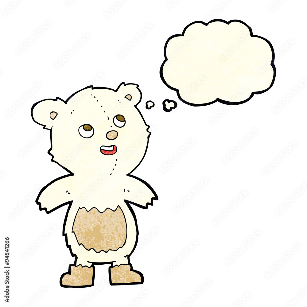 cartoon polar bear with thought bubble