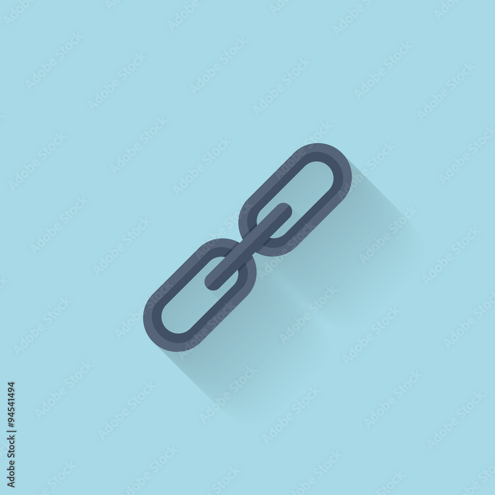 Flat web icon.Chain link. Flat web icon.Chain link.