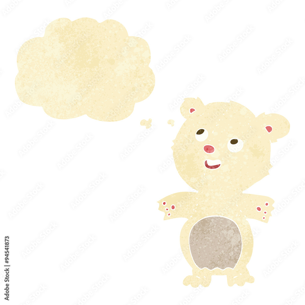 cartoon happy little polar bear with thought bubble cartoon happy little polar bear with thought bubble