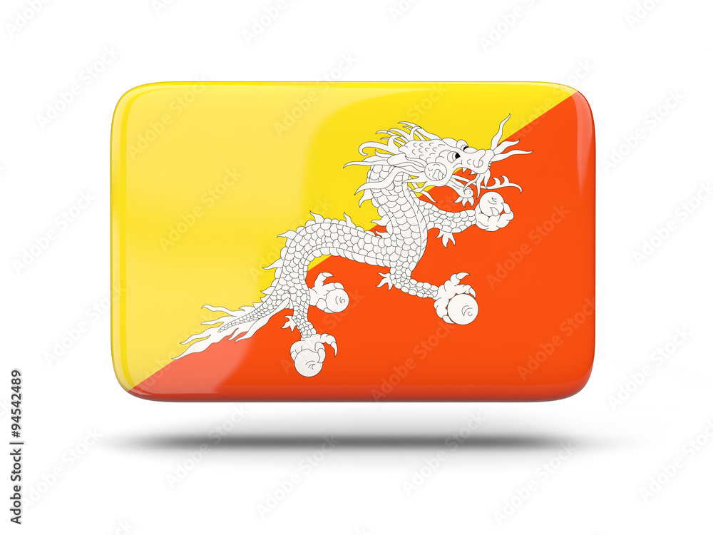 Square icon with flag of bhutan Square icon with flag of bhutan