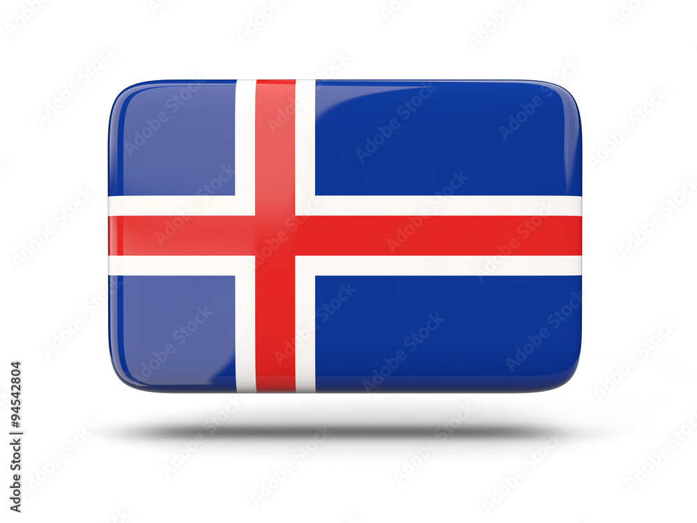 Fototapeta premium Square icon with flag of iceland