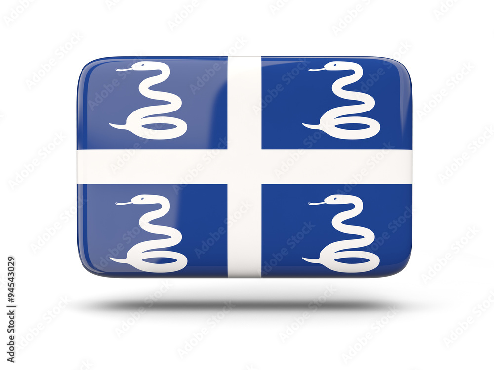 Square icon with flag of martinique Square icon with flag of martinique