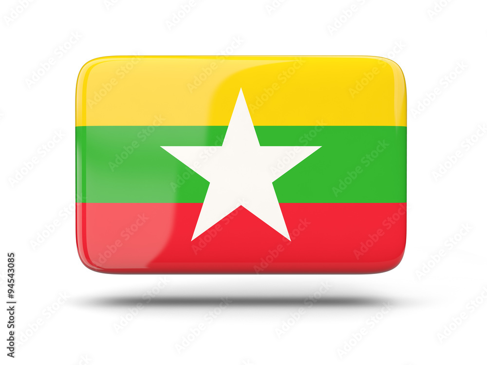 Square icon with flag of myanmar Square icon with flag of myanmar