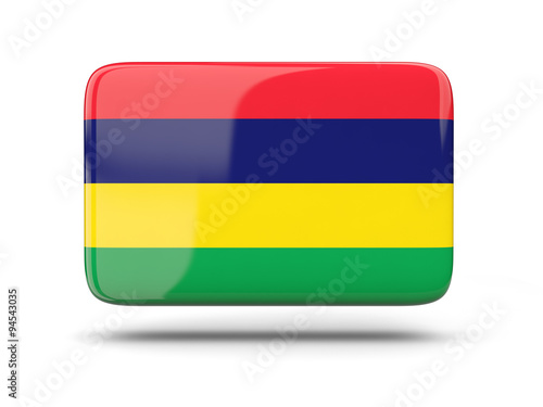 Square icon with flag of mauritius