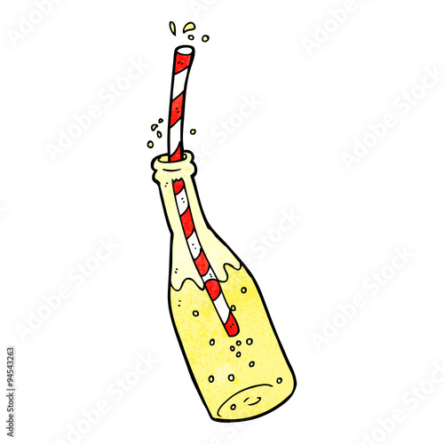 cartoon fizzy drink and straw