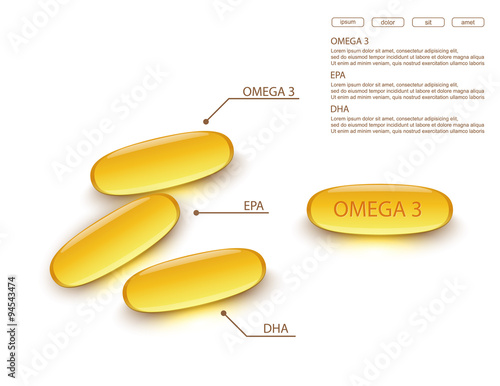 fish oil on white background.vector