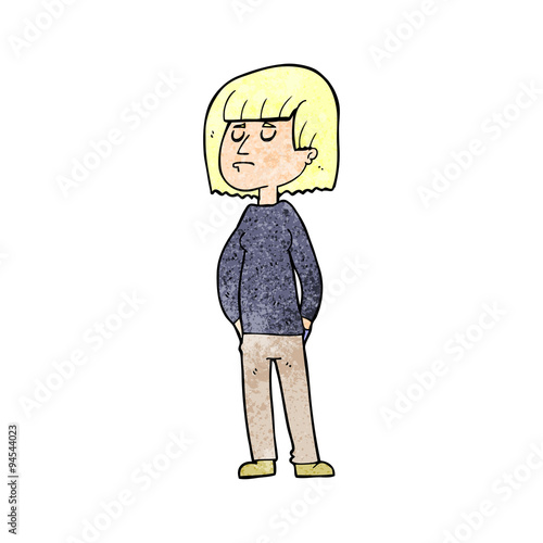 cartoon woman ignoring
