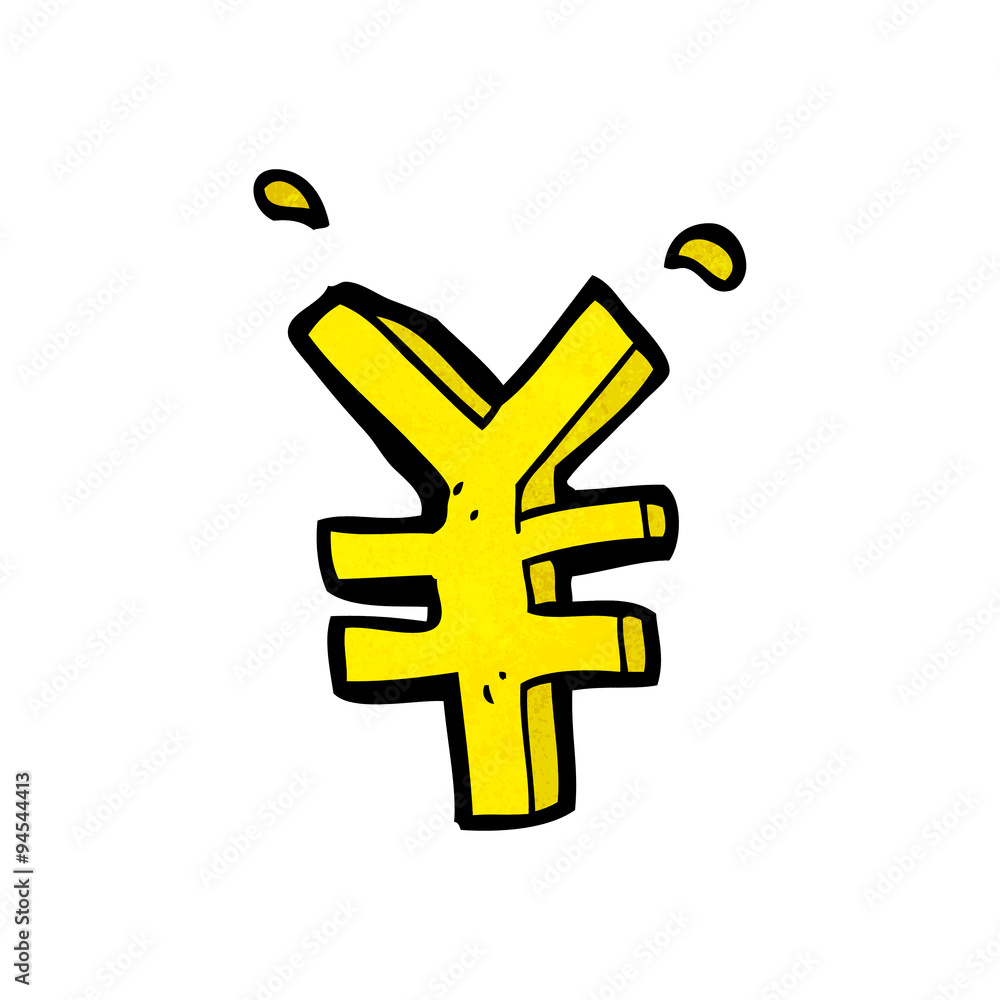 Obraz premium cartoon yen symbol