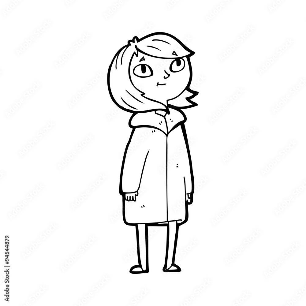 line drawing cartoon happy girl line drawing cartoon happy girl