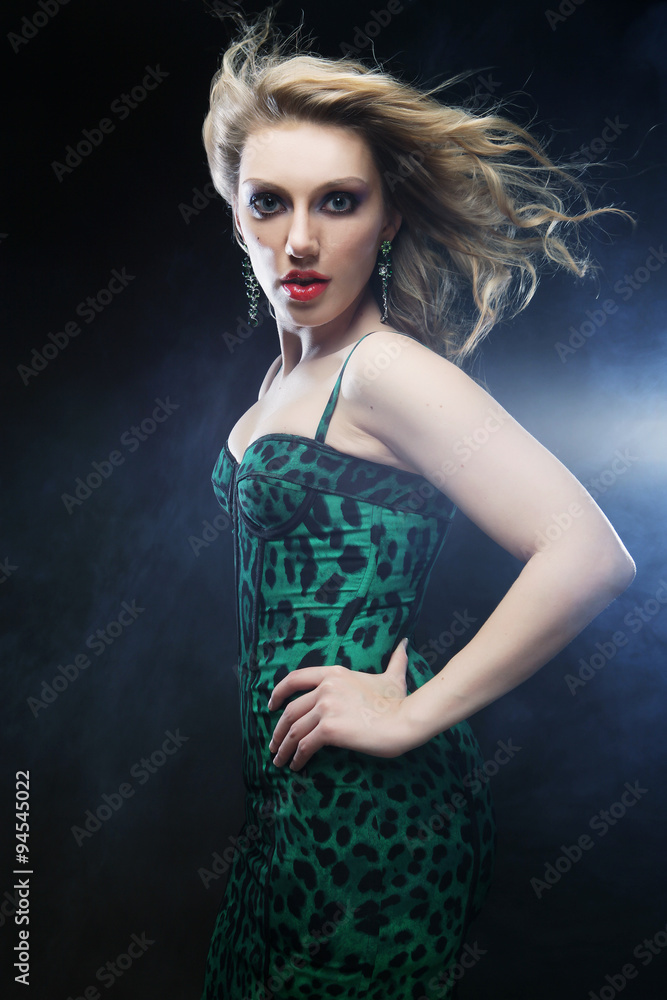 blond fashion model posing in studio blond fashion model posing in studio