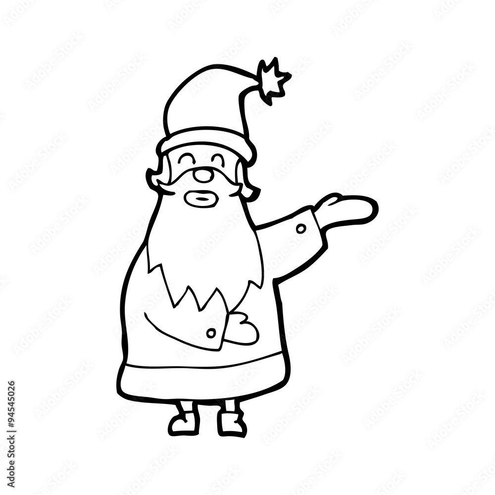line drawing cartoon santa line drawing cartoon santa