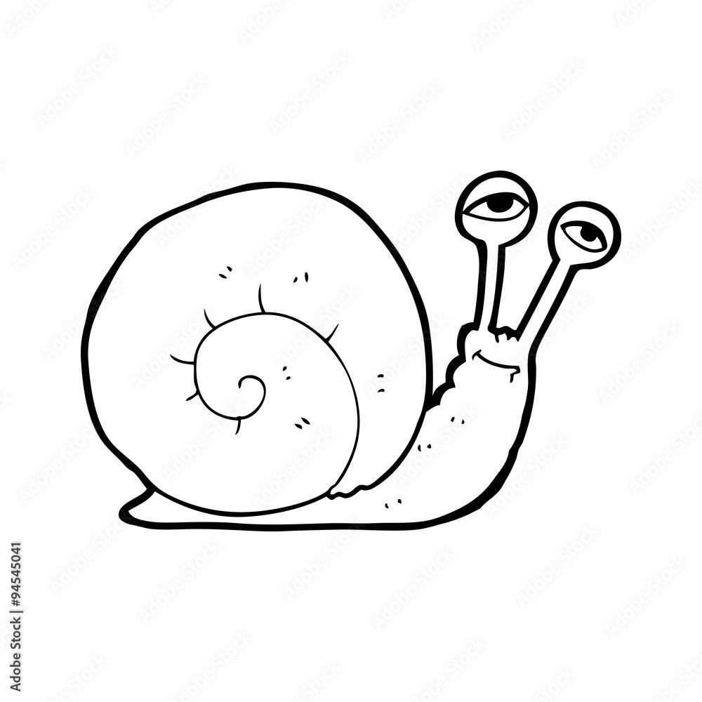 line drawing cartoon snail Stock Vector | Adobe Stock