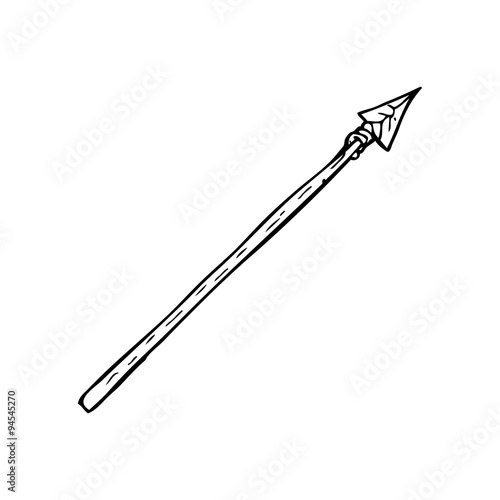line drawing cartoon  primitive spear