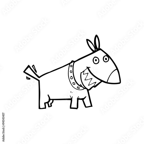 line drawing cartoon  dog