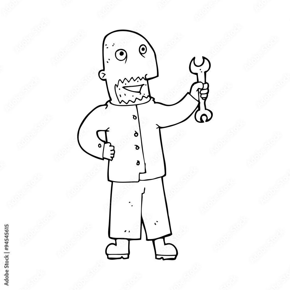 line drawing cartoon mechanic line drawing cartoon mechanic