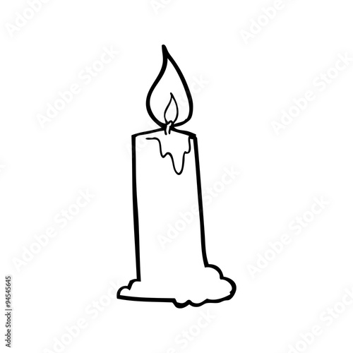 line drawing cartoon candle Stock Vector | Adobe Stock