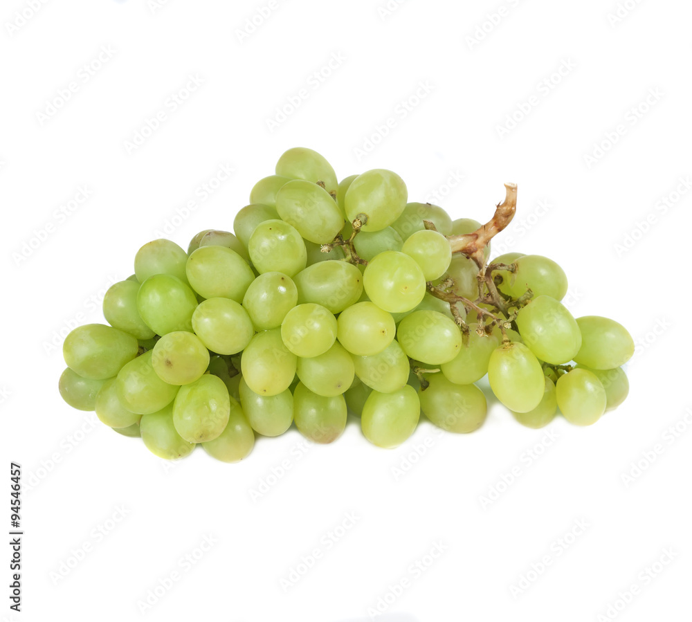 Green grape isolated on white background