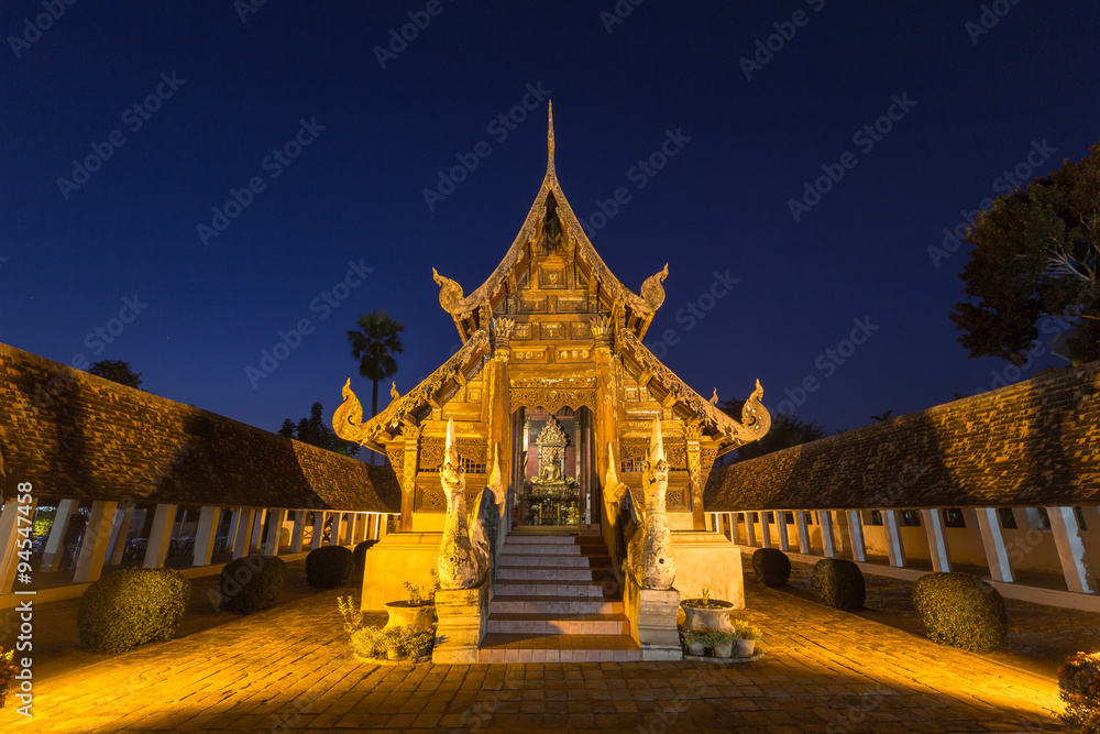 Fototapeta premium Wat Ton Kain, Old wooden temple in Chiang Mai Thailand.