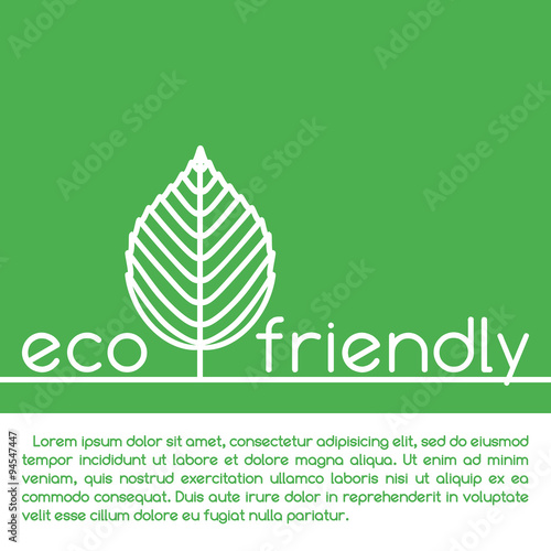 Vector eco design background. Leaf Symbol. Green, organic, bio and ecology concept icon.